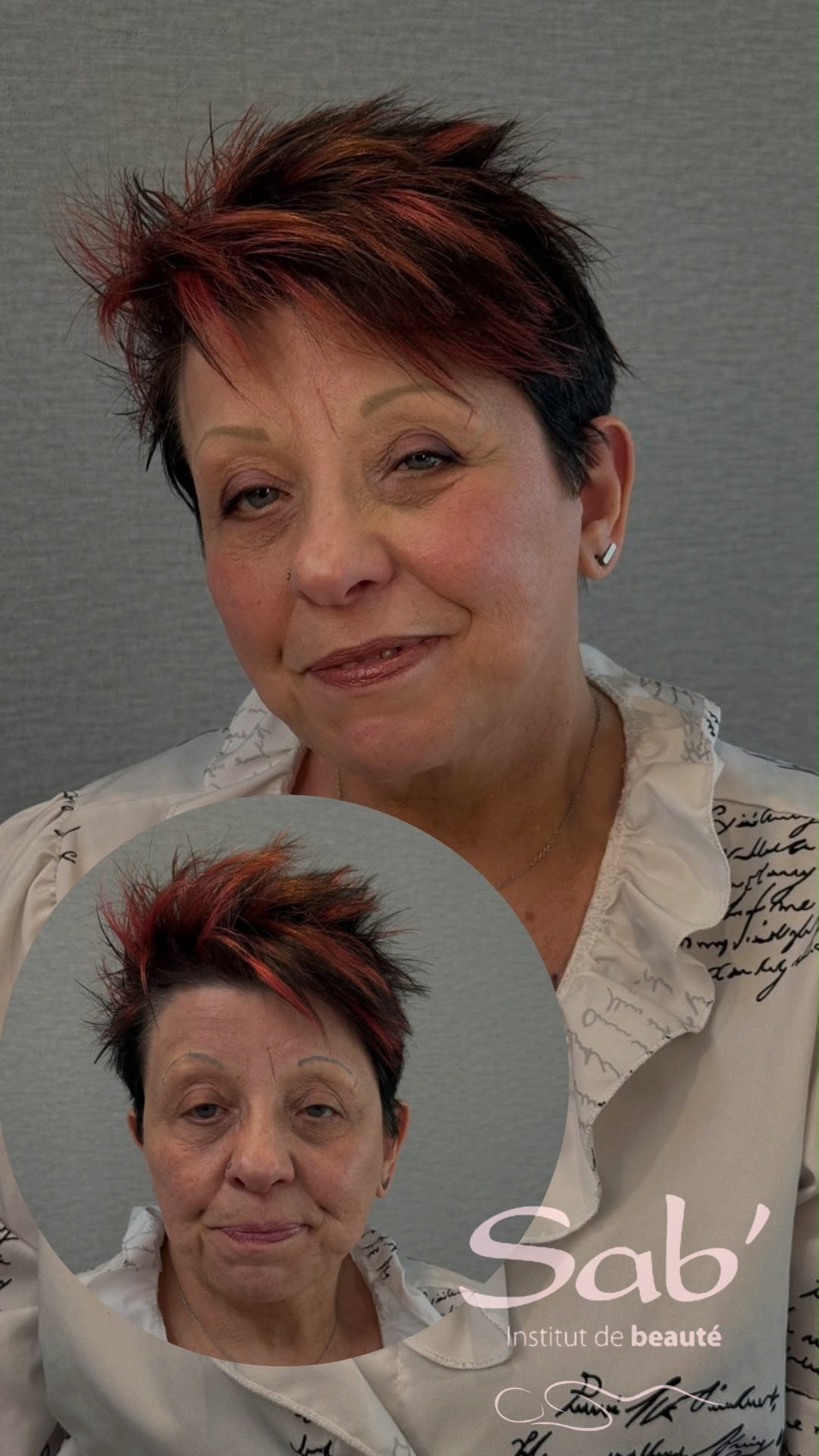 Avant / après maquillage cliente Sab' Institut 5